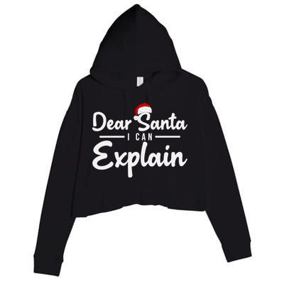 Dear Santa I Can Explain Crop Fleece Hoodie