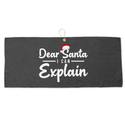 Dear Santa I Can Explain Large Microfiber Waffle Golf Towel
