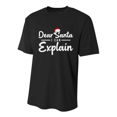 Dear Santa I Can Explain Youth Performance Sprint T-Shirt