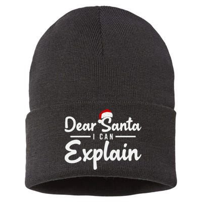 Dear Santa I Can Explain Sustainable Knit Beanie