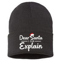 Dear Santa I Can Explain Sustainable Knit Beanie