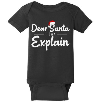 Dear Santa I Can Explain Baby Bodysuit