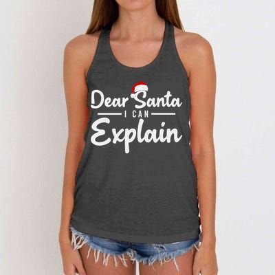 Dear Santa I Can Explain Women's Knotted Racerback Tank