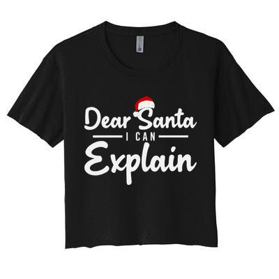 Dear Santa I Can Explain Crop Top