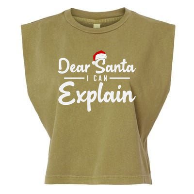Dear Santa I Can Explain Garment-Dyed Women's Muscle Tee