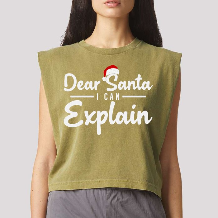 Dear Santa I Can Explain Garment-Dyed Women's Muscle Tee