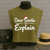 Dear Santa I Can Explain Garment-Dyed Women's Muscle Tee