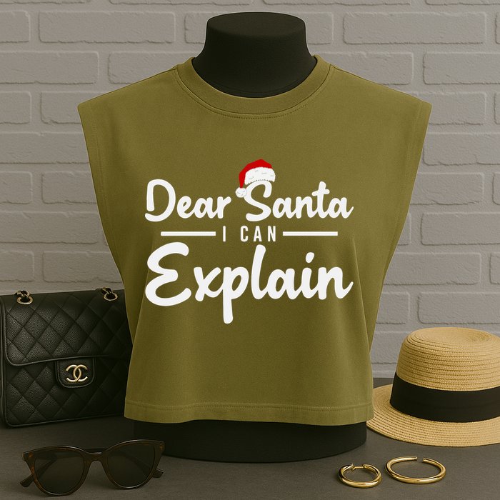 Dear Santa I Can Explain Garment-Dyed Women's Muscle Tee