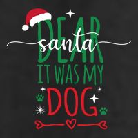 Dear Santa It Was My Dog Funny Christmas 7 Panel Mesh Trucker Snapback Hat