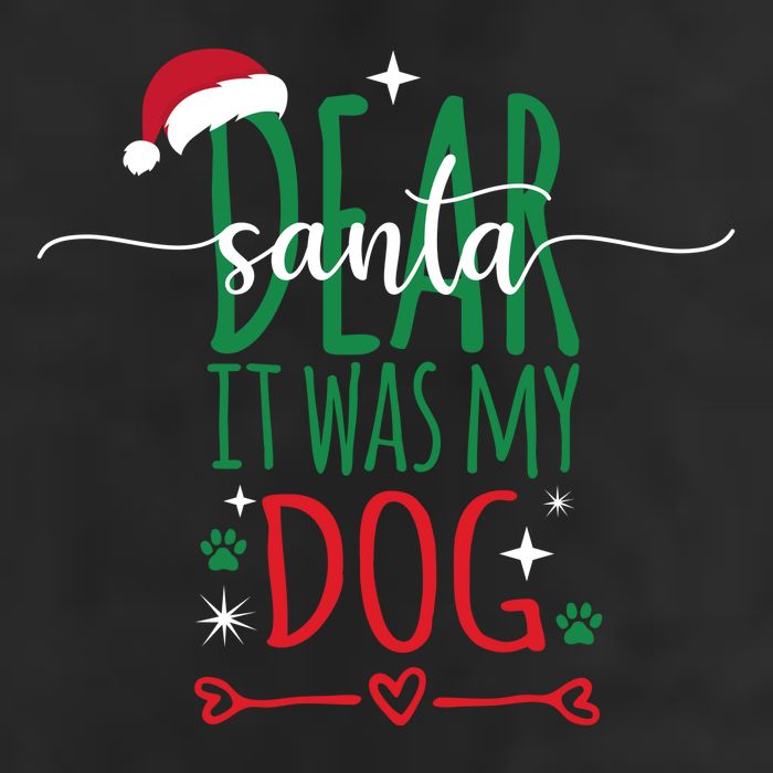 Dear Santa It Was My Dog Funny Christmas 7 Panel Mesh Trucker Snapback Hat