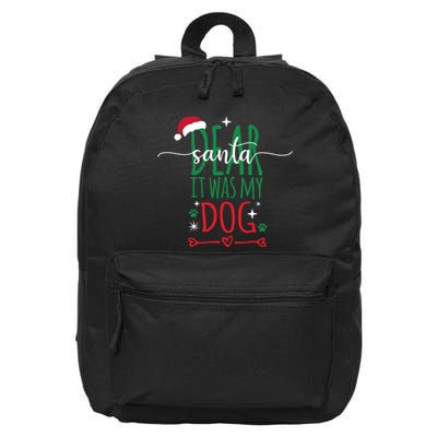 Dear Santa It Was My Dog Funny Christmas 16 in Basic Backpack