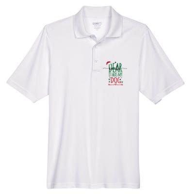 Dear Santa It Was My Dog Funny Christmas Men's Origin Performance Piqué Polo