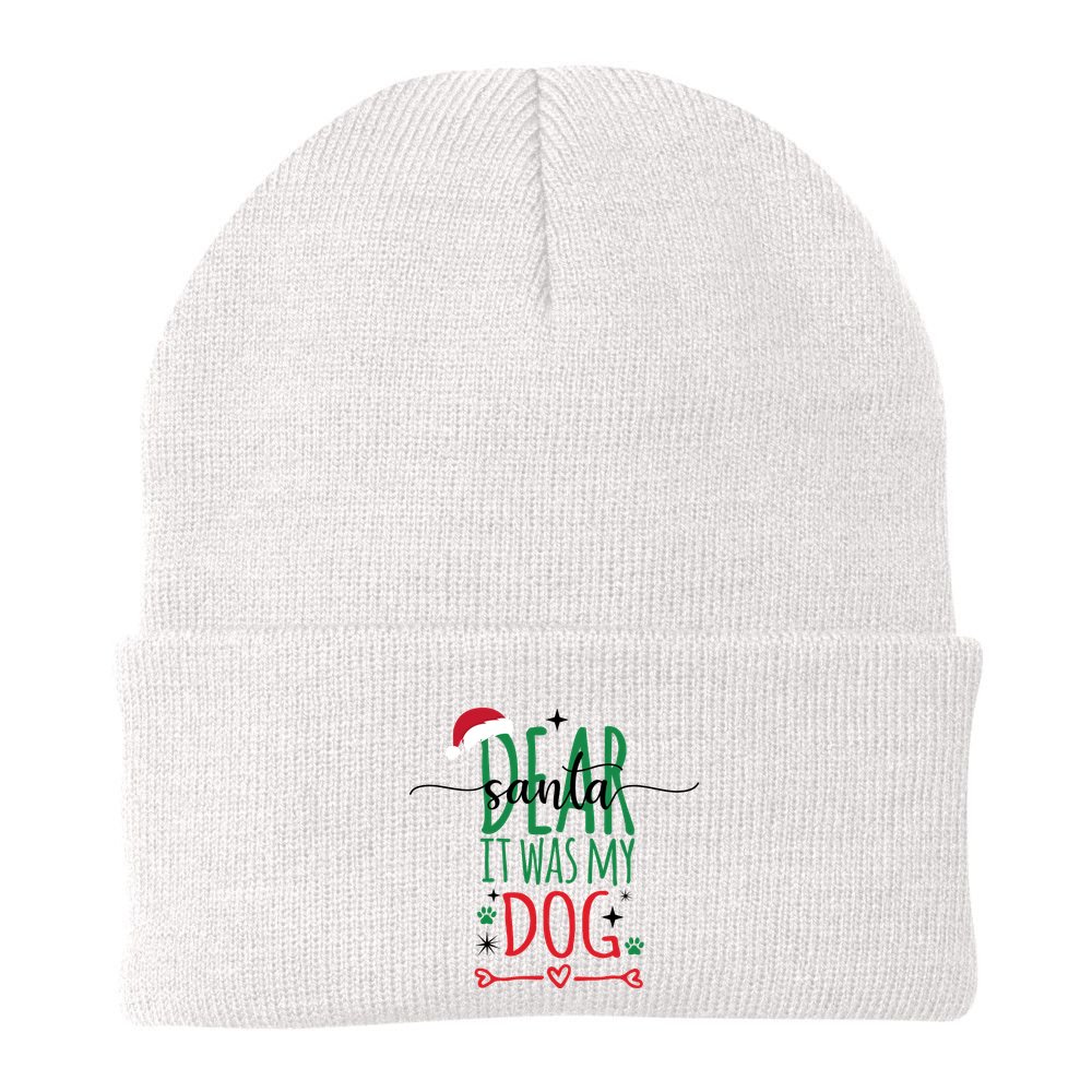 Dear Santa It Was My Dog Funny Christmas Beanie