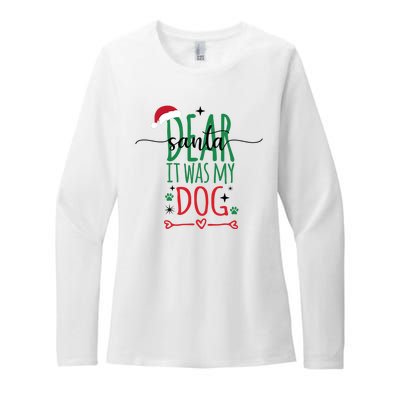 Dear Santa It Was My Dog Funny Christmas Womens CVC Long Sleeve Shirt