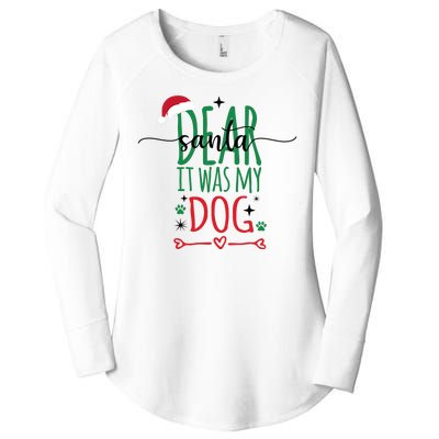 Dear Santa It Was My Dog Funny Christmas Women's Perfect Tri Tunic Long Sleeve Shirt