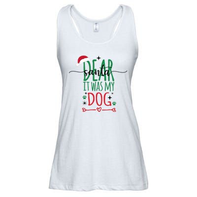 Dear Santa It Was My Dog Funny Christmas Ladies Essential Flowy Tank