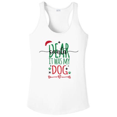 Dear Santa It Was My Dog Funny Christmas Ladies PosiCharge Competitor Racerback Tank