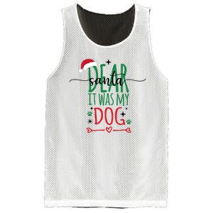 Dear Santa It Was My Dog Funny Christmas Mesh Reversible Basketball Jersey Tank