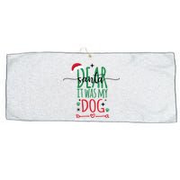 Dear Santa It Was My Dog Funny Christmas Large Microfiber Waffle Golf Towel