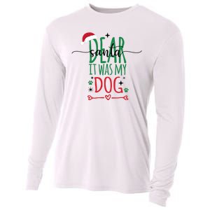 Dear Santa It Was My Dog Funny Christmas Cooling Performance Long Sleeve Crew