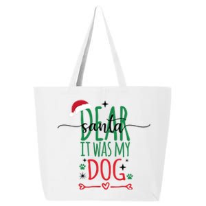 Dear Santa It Was My Dog Funny Christmas 25L Jumbo Tote