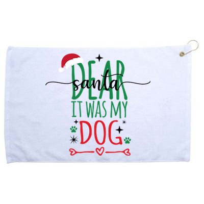 Dear Santa It Was My Dog Funny Christmas Grommeted Golf Towel