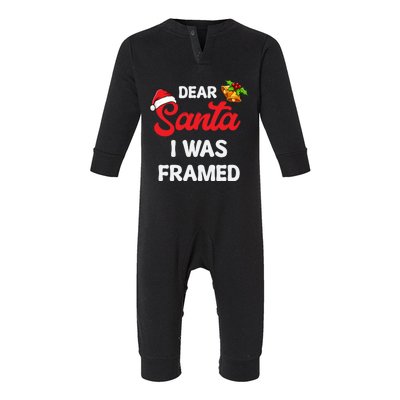 Dear Santa I Was Framed Gift Infant Fleece One Piece