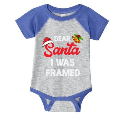 Dear Santa I Was Framed Gift Infant Baby Jersey Bodysuit