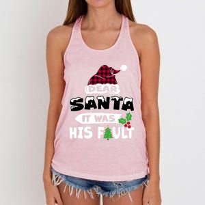 Dear Santa It Was His Fault His And Her Christmas Great Gift Women's Knotted Racerback Tank