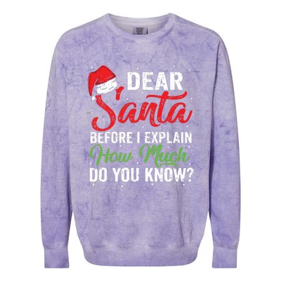 Dear Santa I Can Explain Funny Christmas Adults Colorblast Crewneck Sweatshirt