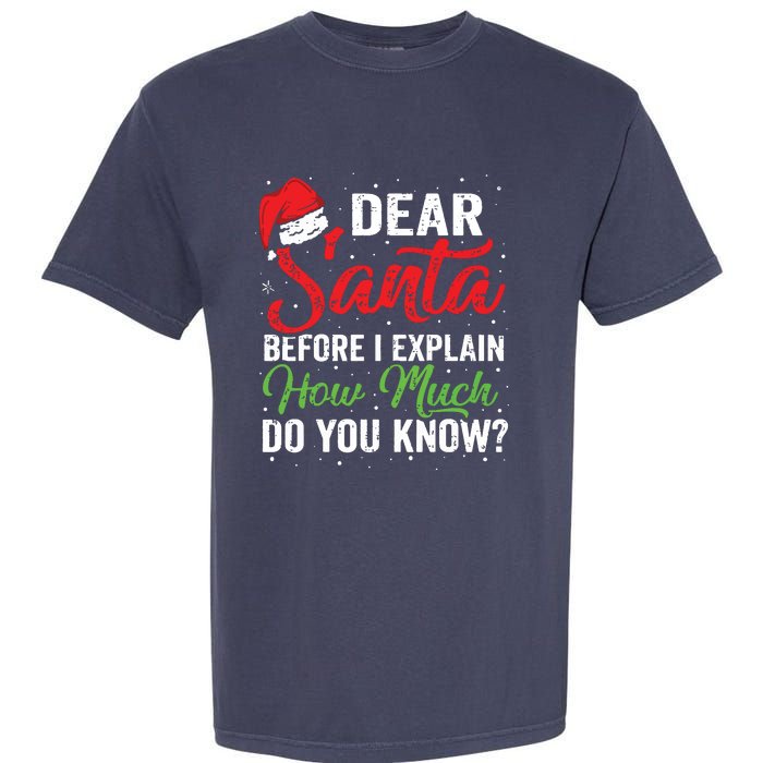 Dear Santa I Can Explain Funny Christmas Adults Garment-Dyed Heavyweight T-Shirt