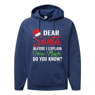 Dear Santa I Can Explain Funny Christmas Adults Performance Fleece Hoodie