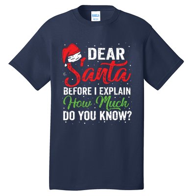 Dear Santa I Can Explain Funny Christmas Adults Tall T-Shirt