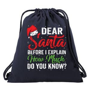 Dear Santa I Can Explain Funny Christmas Adults Drawstring Bag