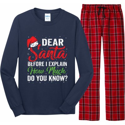 Dear Santa I Can Explain Funny Christmas Adults Long Sleeve Pajama Set