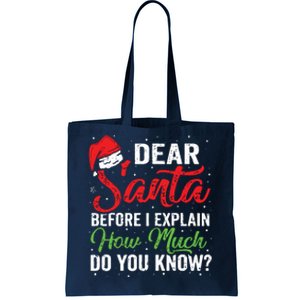 Dear Santa I Can Explain Funny Christmas Adults Tote Bag