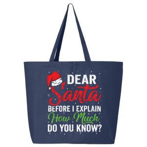 Dear Santa I Can Explain Funny Christmas Adults 25L Jumbo Tote