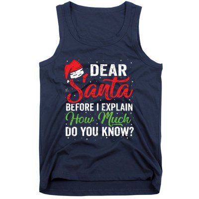 Dear Santa I Can Explain Funny Christmas Adults Tank Top