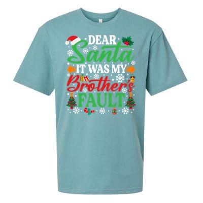 Dear Santa It Was My BrotherS Faulgreat Gift Funny Christmas Cute Gift Sueded Cloud Jersey T-Shirt