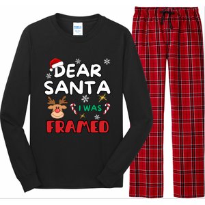 Dear Santa I Was Framed Funny Xmas Family Matching Gift Long Sleeve Pajama Set