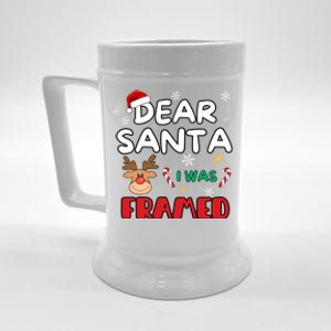 Dear Santa I Was Framed Funny Xmas Family Matching Gift Beer Stein