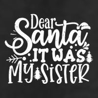 Dear Santa It Was My Sister Funny Christmas 7 Panel Mesh Trucker Snapback Hat