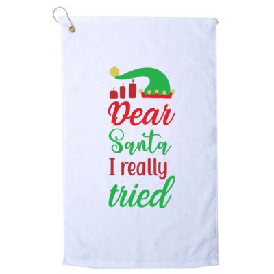 Dear Santa I Really Tried Platinum Collection Golf Towel