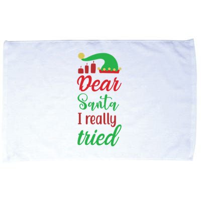 Dear Santa I Really Tried Microfiber Hand Towel