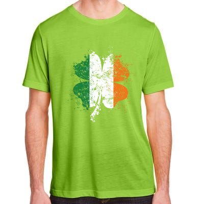 Distressed Shamrock Irish Flag St Patrick's Day Ireland Gift Adult ChromaSoft Performance T-Shirt