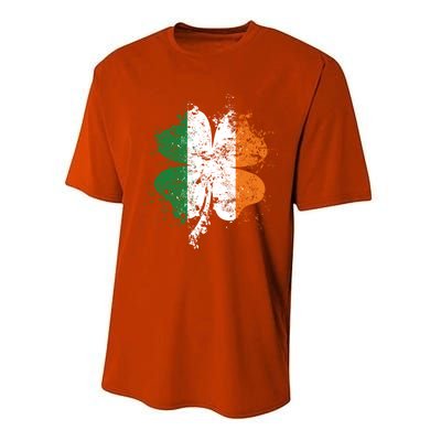 Distressed Shamrock Irish Flag St Patrick's Day Ireland Gift Performance Sprint T-Shirt