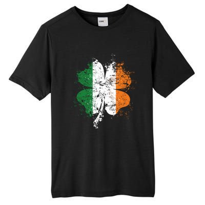 Distressed Shamrock Irish Flag St Patrick's Day Ireland Gift Tall Fusion ChromaSoft Performance T-Shirt