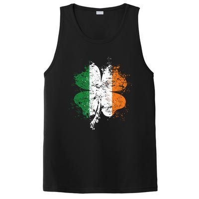 Distressed Shamrock Irish Flag St Patrick's Day Ireland Gift PosiCharge Competitor Tank