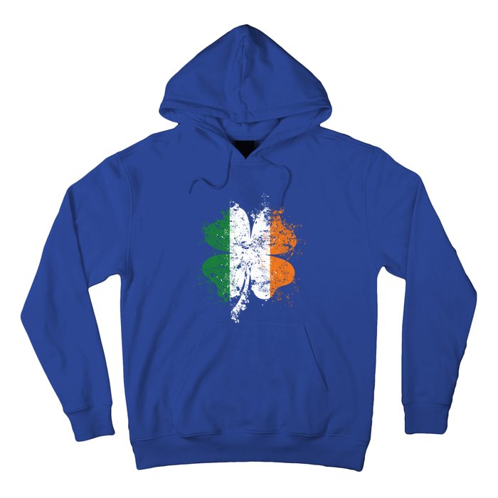 Distressed Shamrock Irish Flag St Patrick's Day Ireland Gift Hoodie