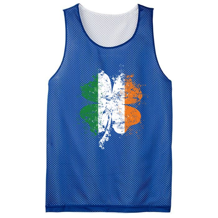 Distressed Shamrock Irish Flag St Patrick's Day Ireland Gift Mesh Reversible Basketball Jersey Tank